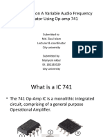 Presentation On A Variable Audio Frequency Oscillator Using Op-Amp 741