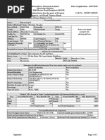 Application Form For The Post of Project Engineers On Fixed Tenure Basis