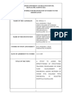 Rajiv Gandhi University of Health Sciences, Bangalore, Karnataka Synopsis Proforma For Registration of Subjects For Dissertation