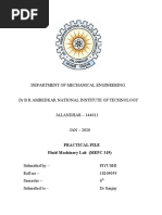 Department of Mechanical Engineering: Fluid Machinery Lab (MEPC 319)