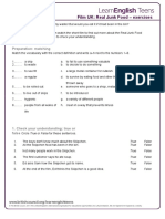 Film UK: Real Junk Food - Exercises: Preparation: Matching