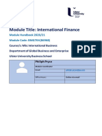 Module Title: International Finance: Module Handbook 2020/21 Module Code: BMG704 (86968)