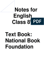 E-Notes For English Class 8 Text Book: National Book Foundation