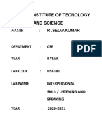 R.selvakumar - Interpersonal Skills