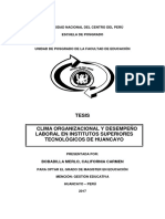 Clima Organizacional y Desempeño Laboral Huancayo