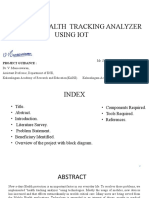 Indigenous Health Tracking Analyzer Using Iot: Project Guidance