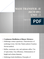 Mass Transfer - Ii (KCH 601) Unit - 2: Vinay Mishra Deptt of Chemical Engineering IET Lucknow