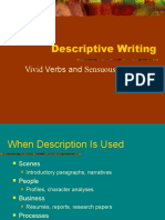 Descriptive Writing: Vivid Verbs and Sensuous Sentences