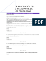 Examen de Aprobación Del Curso de Transporte de Materiales Peligrosos