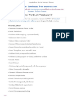 Competitive Exams: Word List: Vocabulary F