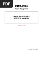 Adam Equipment: Highland Series Service Manual