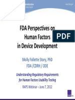 FDA Perspectives On Human Factors in Device Development