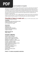 Crash Cart Policy and Checklist in Hospital Traning