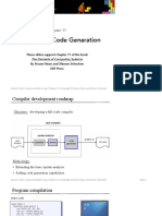 Compiler II: Code Genaration: These Slides Support Chapter 11 of The Book by Noam Nisan and Shimon Schocken MIT Press