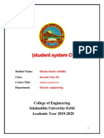 (Student System C++) : College of Engineering Salahaddin University-Erbil Academic Year 2019-2020