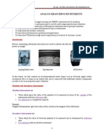 Analog Measuring Instruments: Objectives