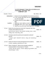 II Semester 3 Year LL.B./VI Semester 5 Years B.A.LL.B./B.B.A.LL.B. Examination, December 2016 Company Law