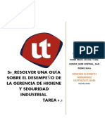 S9 - Tarea 9.1 - Resolver Una Guía Sobre El Desempeño de La Gerencia de Higiene y Seguridad Industrial