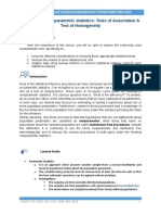 LESSON 7: Non-Parametric Statistics: Tests of Association & Test of Homogeneity