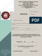 Carta De: Igreja Evangélica Assembleia de Deus Ministério Ciadseta CNPJ: 00.766.915/0001-02