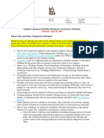 Updated Liturgical Guidelines During The Coronavirus Pandemic