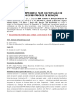 Termo de Compromisso Terceiros Documentos Necessários para Integração