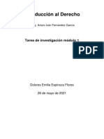 Introducción Al Derecho - Tarea 1 - Dolores Emilia Espinoza Flores Cta. 202120060103