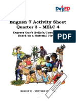 English 7 Activity Sheet: Quarter 3 - MELC 4