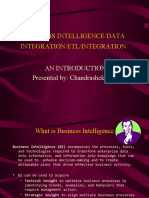 Business Intelligence/Data Integration/Etl/Integration: An Introduction Presented By: Chandrashekar P