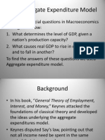 The Aggregate Expenditure Model or Keynesian Cross Model Lecture 4