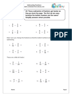 Make Sure You Change The Fractions So That The Bottom Numbers Are The Same Before Subtracting