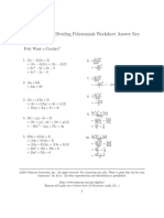 Multiplying and Dividing Polynomials Answers