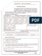 Transfer Pricing Notes