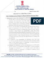 Addendum No.1 To DGS Order 5 of 2019 Prohibition On Use of Single Use Plastics On Board Merchant Ships