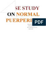 Case Study On Normal Puerperium