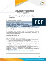 Guía de Actividades y Rúbrica de Evaluación - Tarea 1 - Presaberes