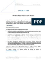 CIRCULAR #2 - Pruebas y Controles Médicos