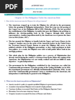 Chapter 12-The Philippines Under The American Rule: Em-Soc 1-Philippine History and Government