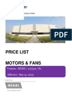 Price List Motors & Fans: Version: MEMI / 150319 / R1 Effective Mar 15, 2019