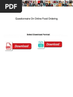 Questionnaire On Online Food Ordering