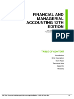 Financial and Managerial Accounting 12Th Edition: Table of Content