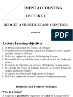 Budget and Budgetary Control