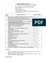 College of Engineering, Pune-05 Department of Computer Engineering and Information Technology Course Plan: Database Management Systems