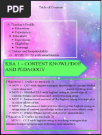 Kra 1 - Content Knowledge and Pedagogy: Objective 1. (Refer To Module 1)