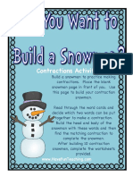 Do You Want To Build A Snowman Contractions Activity