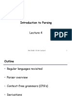 Introduction To Parsing: Prof. Bodik CS 164 Lecture 4 1