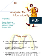 Mcdonalds: Analysis of MC Donald'S Information System