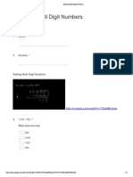 Adding Multi Digit Numbers - Google Forms