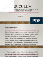 Curriculum: The Nature and Scope of Curriculum (Philippine Context)