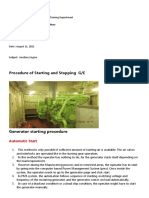 Procedure of Starting and Stopping G/E